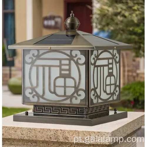 Luz do pilar solar todo-cobre premium